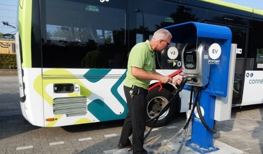 Bus aan de laadpaal.