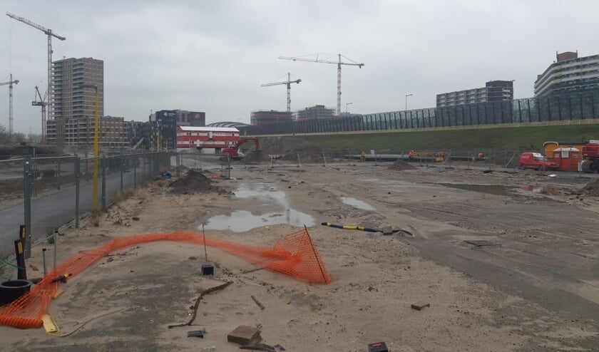 Het bouwterrein ligt klaar om te beginnen.