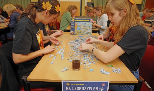 Bijna alle leeftijden waren vertegenwoordigd tijdens het NK Legpuzzelen.