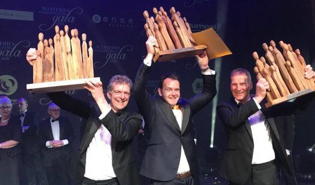 De drie winnaars van de de Westfriese Ondernemersprijzen.