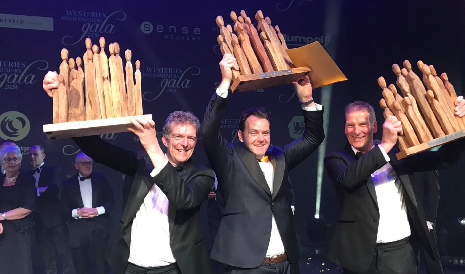 De drie winnaars van de de Westfriese Ondernemersprijzen.