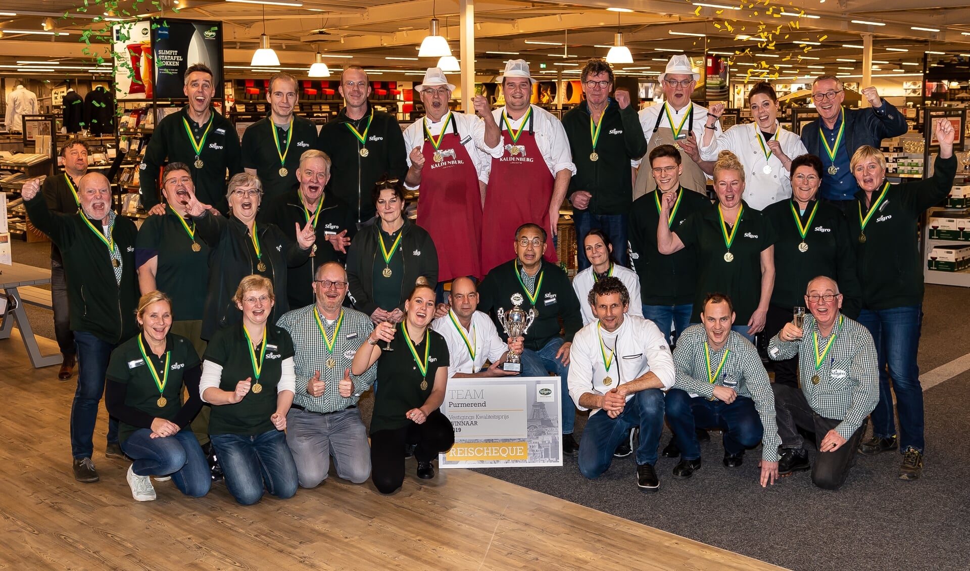 Het apetrotse team van Sligro Purmerend leverde een topprestatie in 2019.