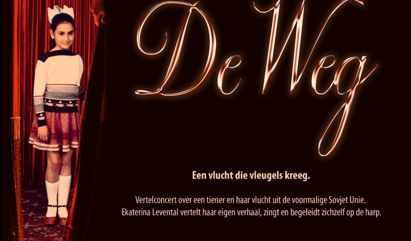 De harpiste/zangeres treedt op in Het Kruispunt.