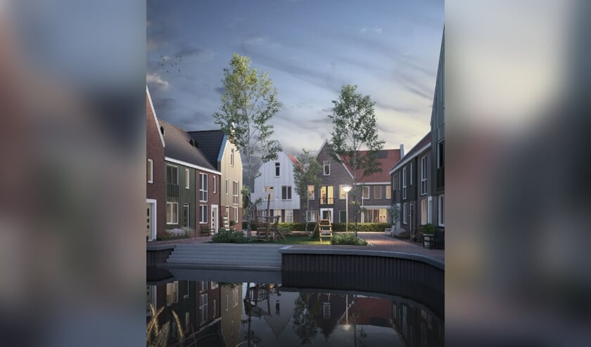 Een artist impressie van hoe de nieuwe Westzaanse wijk eruit komt te zien.