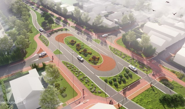 Impressie toekomstige situatie 2: rotonde Spoorstraat/Oostelijke Randweg