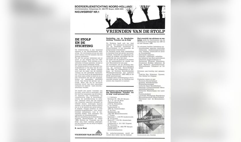1e cover van het tijdschrift Vrienden van de Stolp.