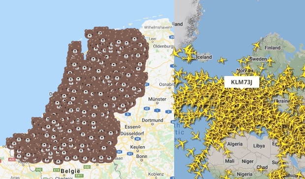 Beren na de semi-lockdown en vluchten boven Europa voor de wereldwijde lockdown.