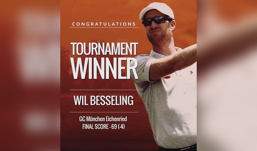 De European Tour presenteert Wil Besseling als winnaar van de BMW Invitational op Eichenried.