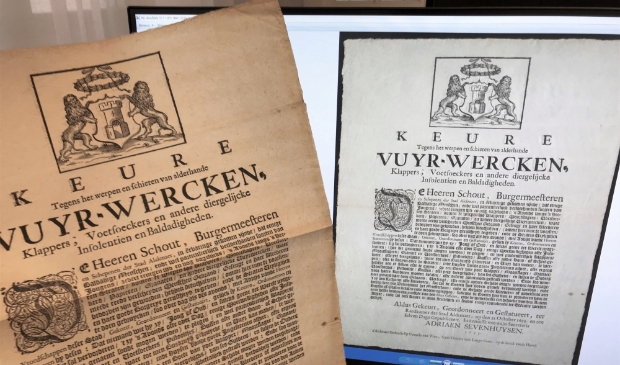 Een verordening over vuurwerk (1695), met de scan.