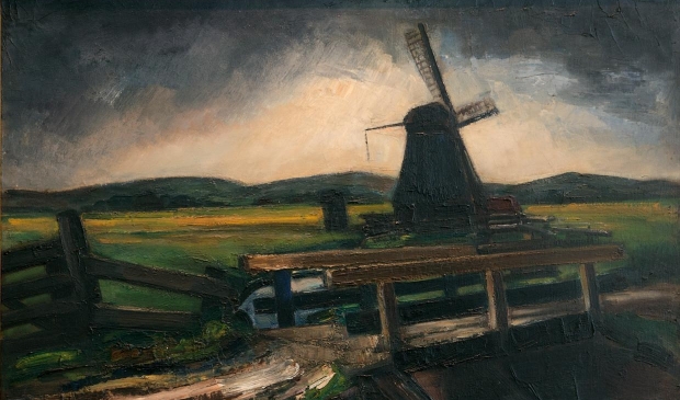 Arnout Colnot, Damlandermolen, Bergen Noord-Holland, 1930. Olieverf op doek. Collectie Museum Kranenburgh, langdurig bruikleen Rijksdienst voor het Cultureel Erfgoed