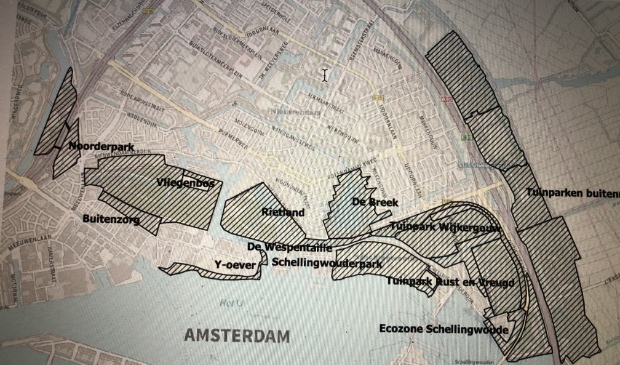 kaart ring amsterdam Eerste Scheg binnen de ring op de kaart