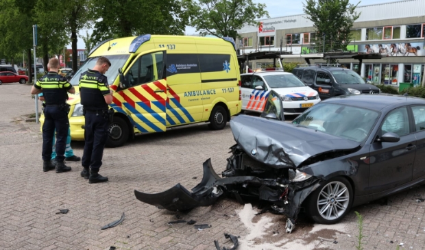 Een van de bij het ongeval betrokken voertuigen.