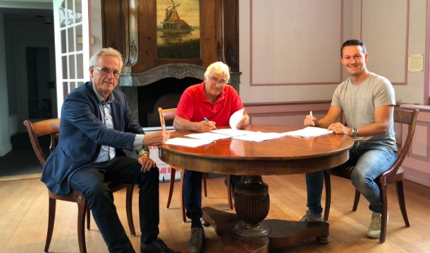 De ondertekening van de koopovereenkomst.