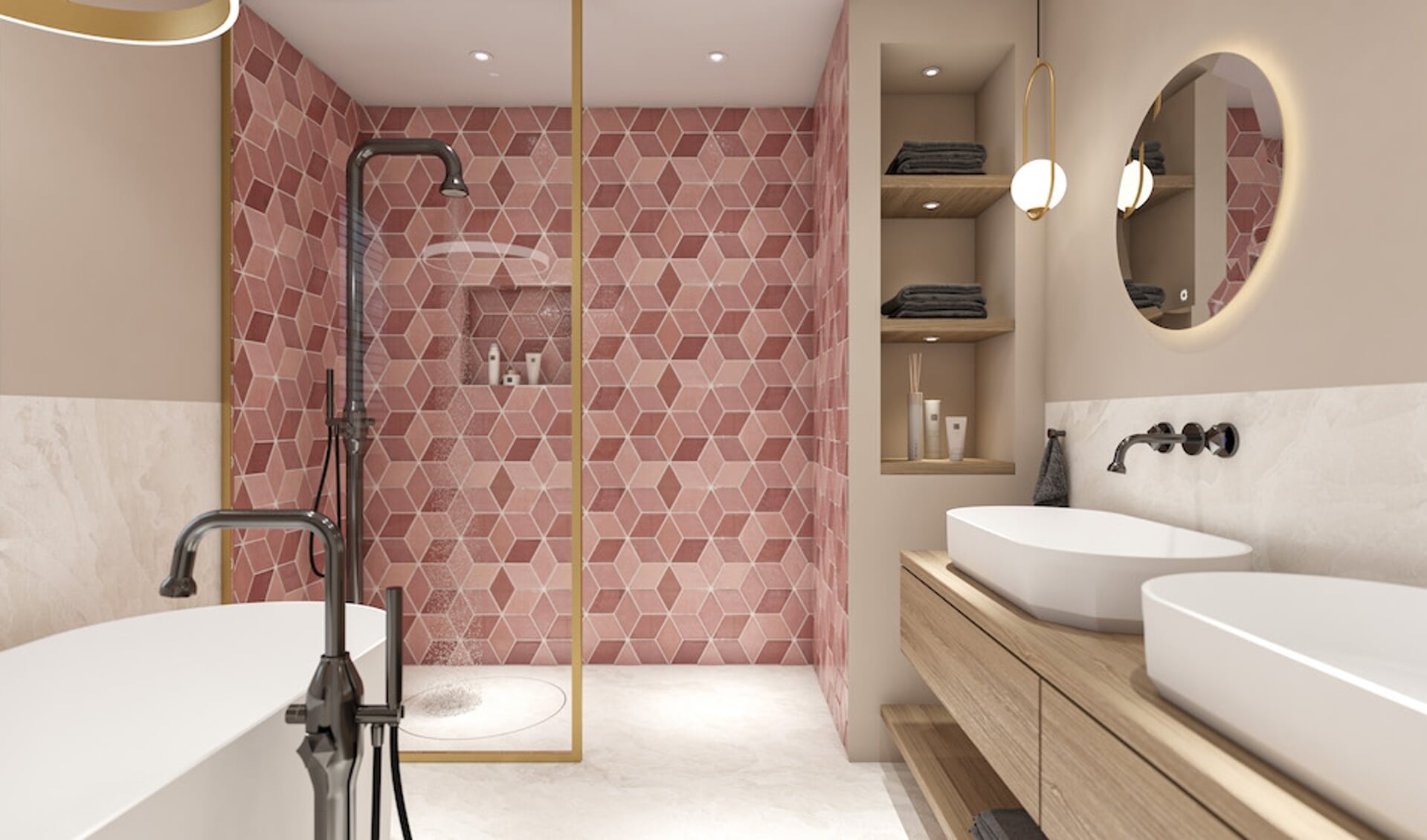 badkamer met luxe materialen