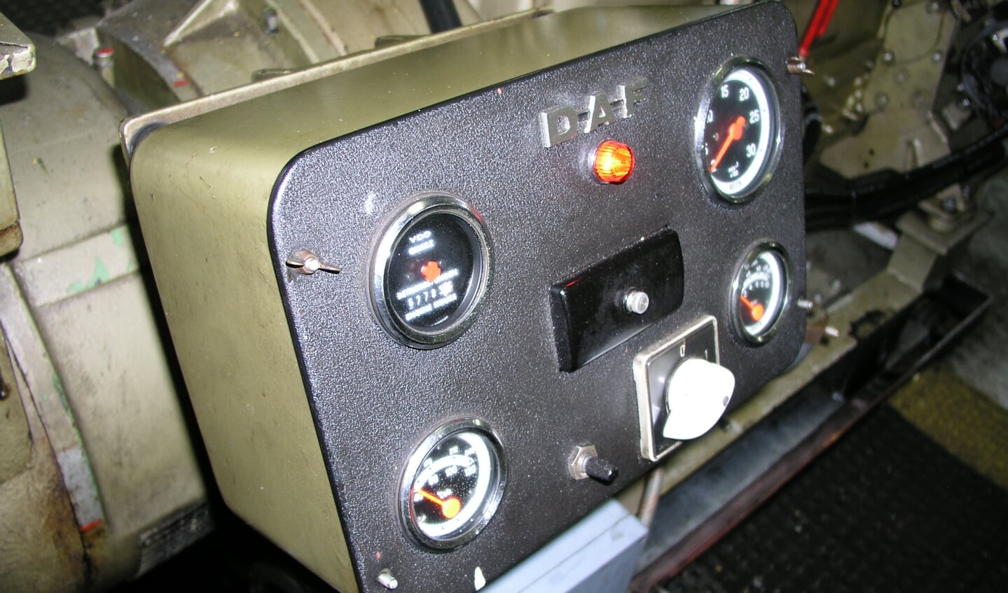 Ook DAF-techniek wordt nog gebruikt in de huidige machinekamer. 
