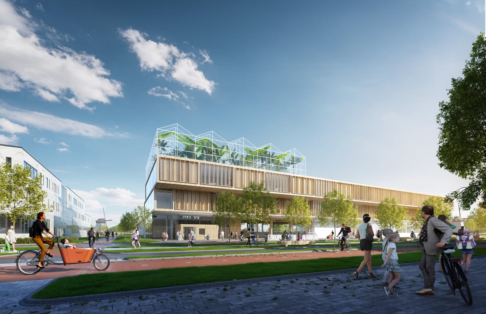 Het nieuwe schoolgebouw voor de Europese School komt aan de Hertog Aalbrechtweg.