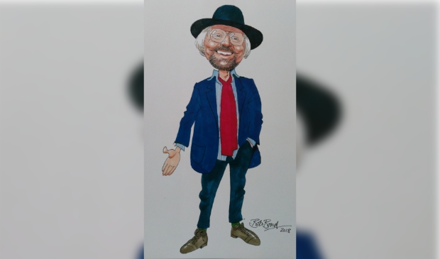 <p>Jan Visser getekend door Rob Bond, de Dik Bruijnesteijn van Engeland</p>