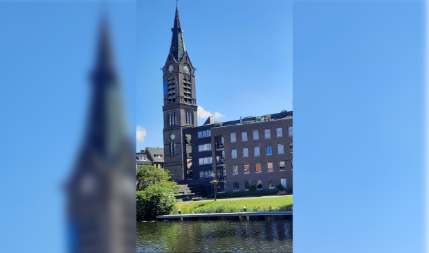 De toren van de Lucaskerk op de Hoogstraat.