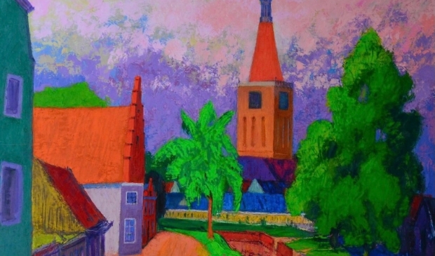 <p>Gedeelte van het schilderij van Jannes de Vries.</p>