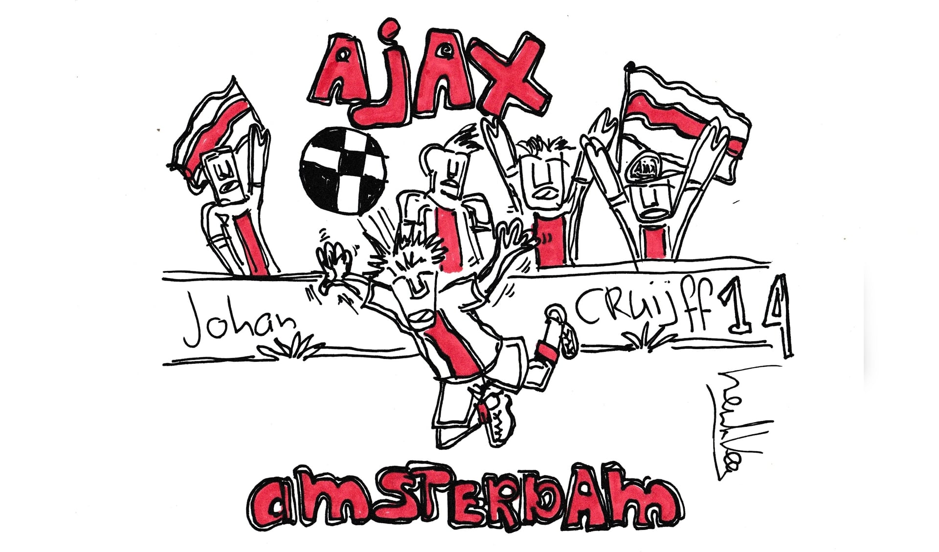 NOORD - Kunstenaar en Ajacied Henk Veen tekent voor het Noord-Amsterdams Nieuwsblad wekelijks zijn visie op Ajax en de actualiteit.