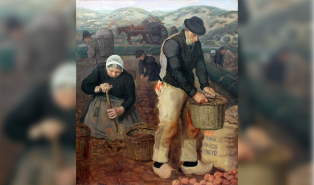 <p dir="LTR" pstyle="PLAT">‘Het Aardappelrooien’, Roeland Koning 1925. Olieverf 140 x 120 centimeter</p>