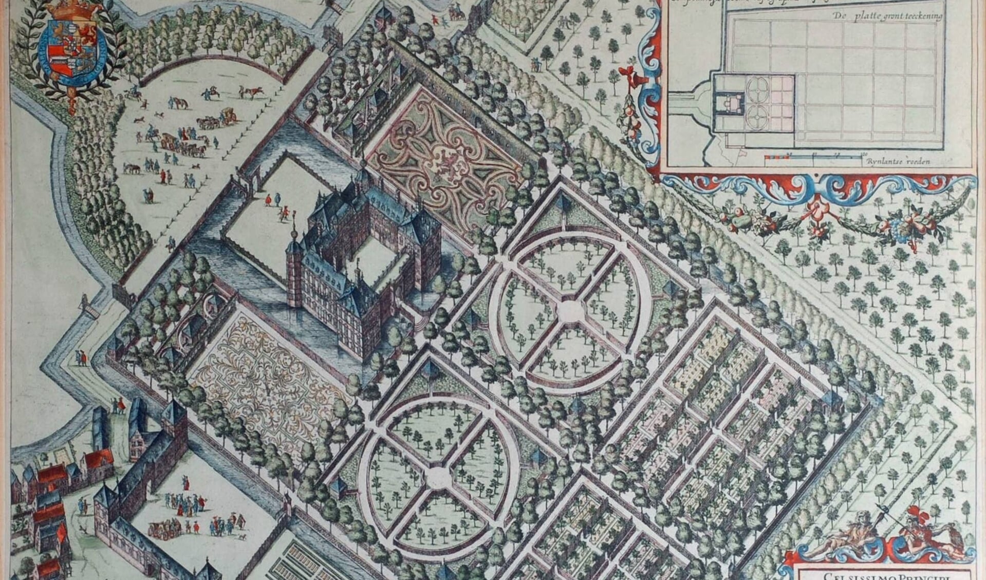 Op de tekening van Balthazar Florentius van Berckerode uit 1638 is te zien hoe de bouw van De Nederhof een hap uit het dorp nam.