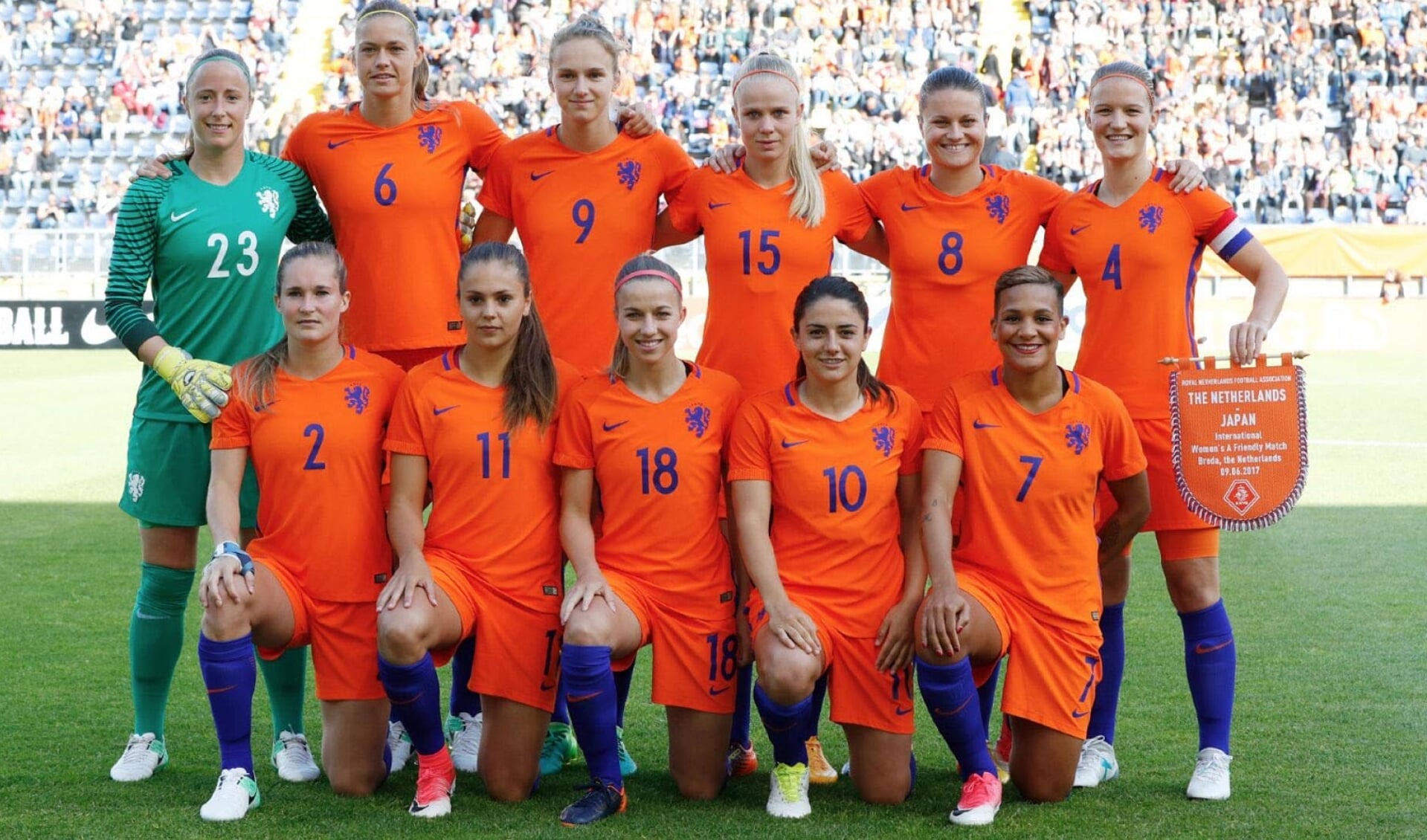 Het Nederlandse dameselftal.