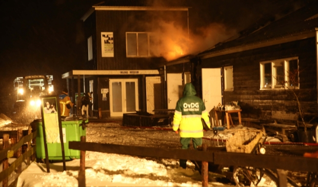 <p>Brand in de stal van het Rundveemuseum.</p>