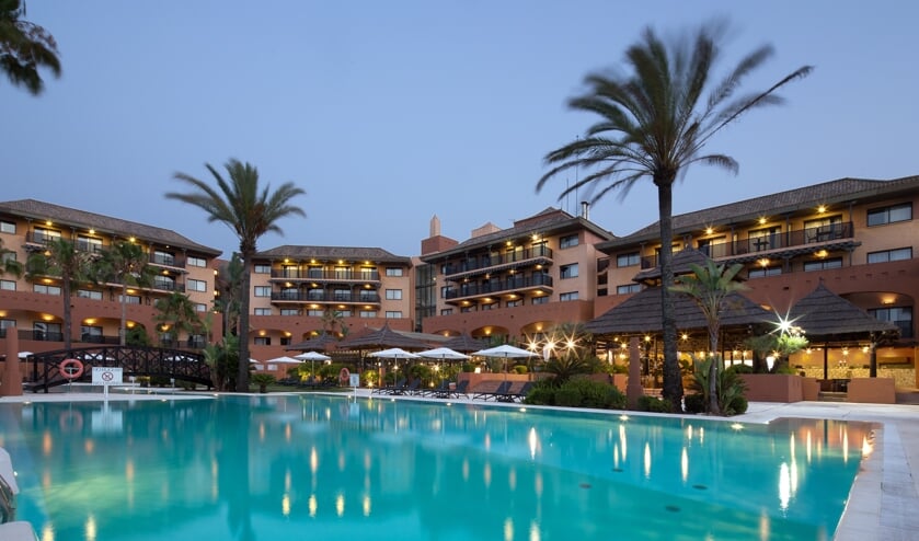 Het fraaie Double Tree Islantilla Golfresort, met de eigen golfcourse van Islantilla.