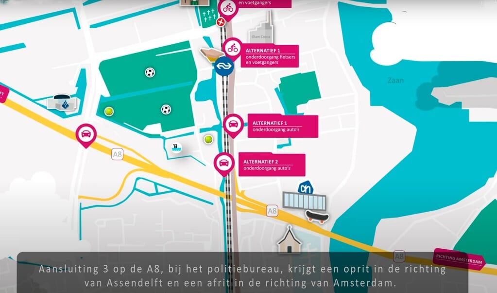 De alternatieven worden duidelijk in een filmpje uitgelegd op guisweg.zaanstad.nl.