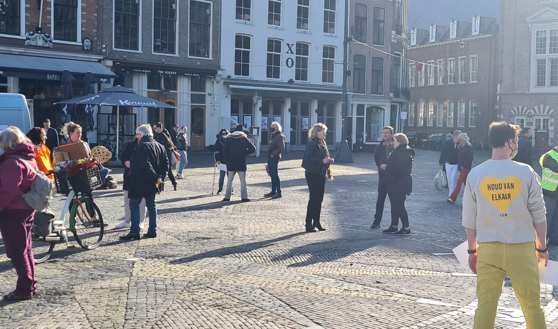 Eerder protest op de Grote Markt tegen de komst van de Domus Plus en Skaeve Huse naar Haarlem.