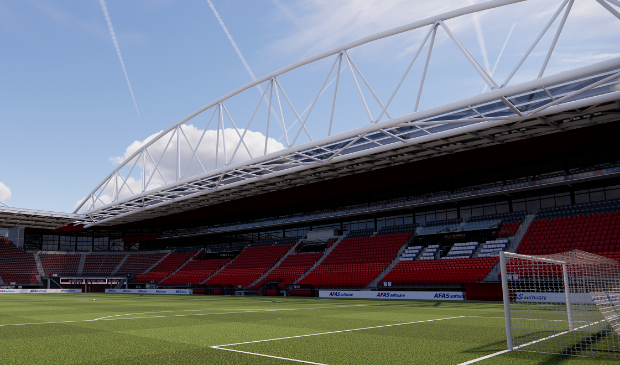 <p>Dat wordt genieten in het nieuwe stadion</p>
