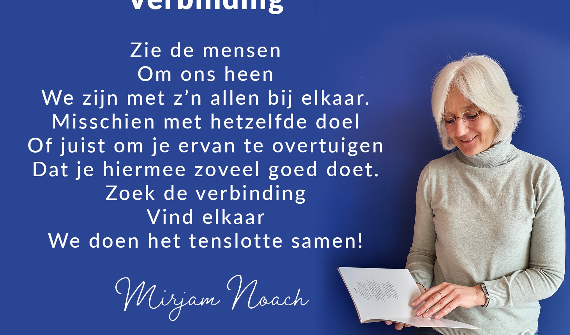 Bibliotheek Haarlemmermeer zoekt een opvolger voor polderdichter Mirjam Noach.  