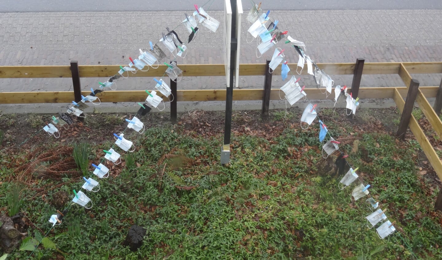 De natuur is vervuild door de vele mondkapjes.