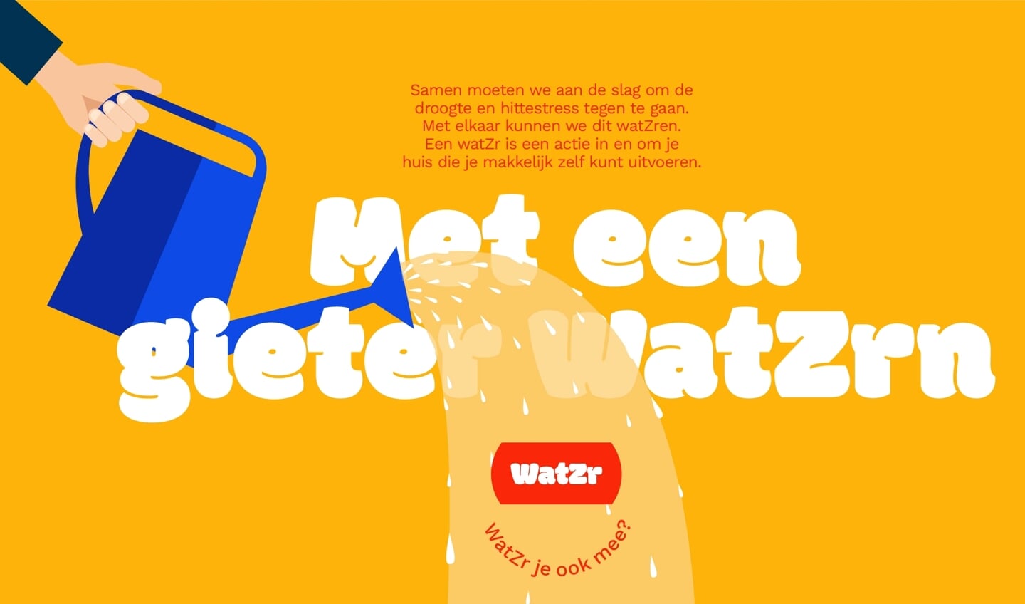 Met een gieter wateren.