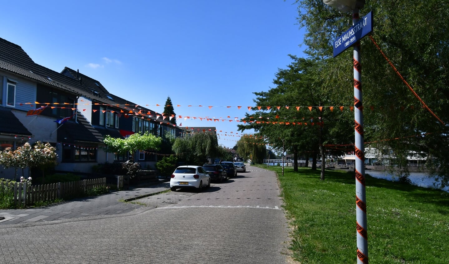 De Else Mauhstraat in Westerwatering in deels in oranjekleuren gehuld. 
