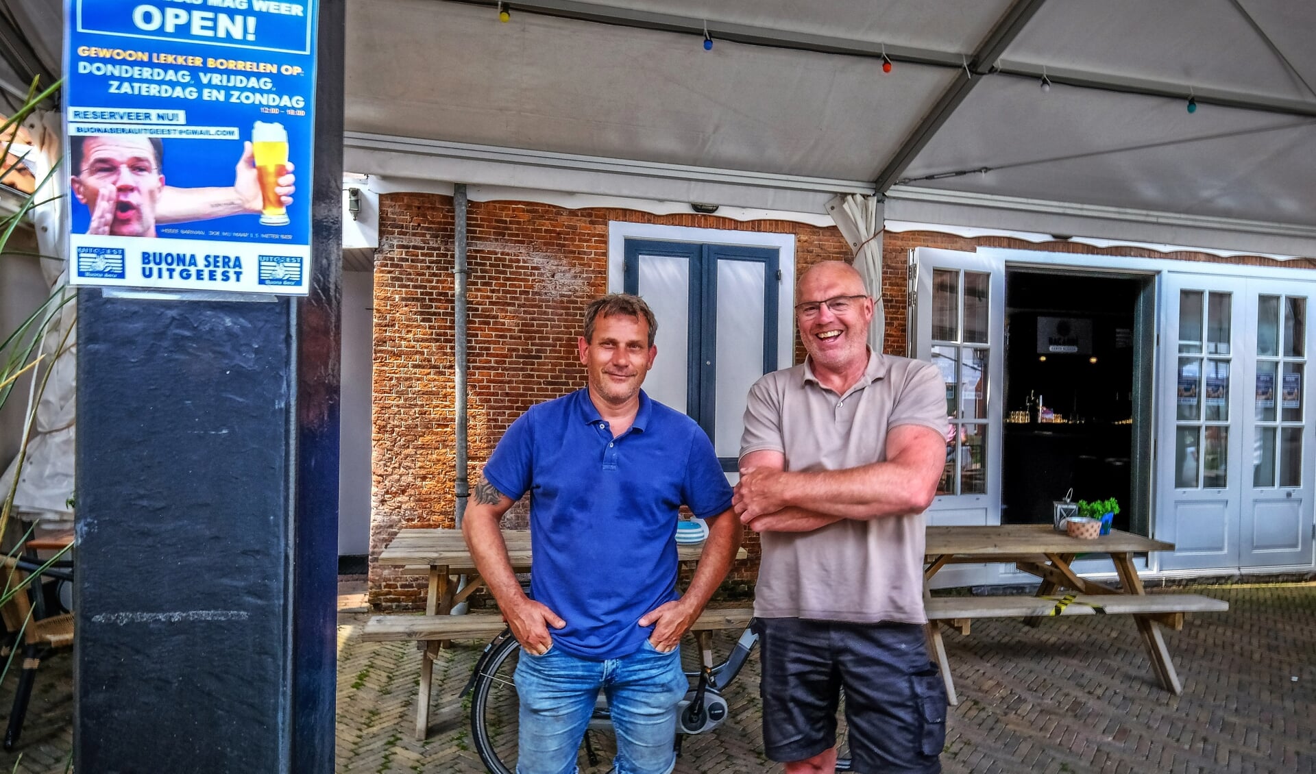 Michel de Jong (l) en Jeroen Scholten. Mede initiatiefnemers en horecaondernemers Niek Groen en Bonnie Scholten ontbreken op de foto.