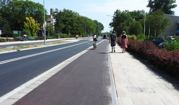 Het is weer een plaatje met iets meer ruimte op het fietspad.