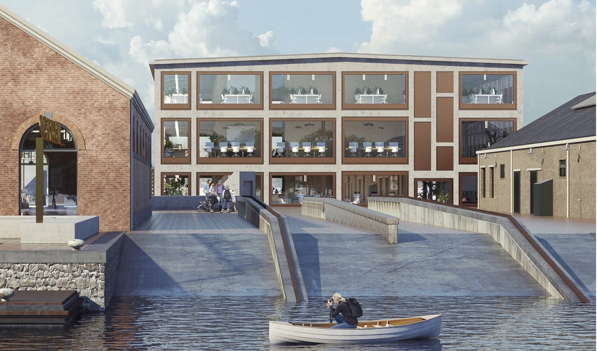 Impressie van het nieuw te bouwen stadhuis op Willemsoord.