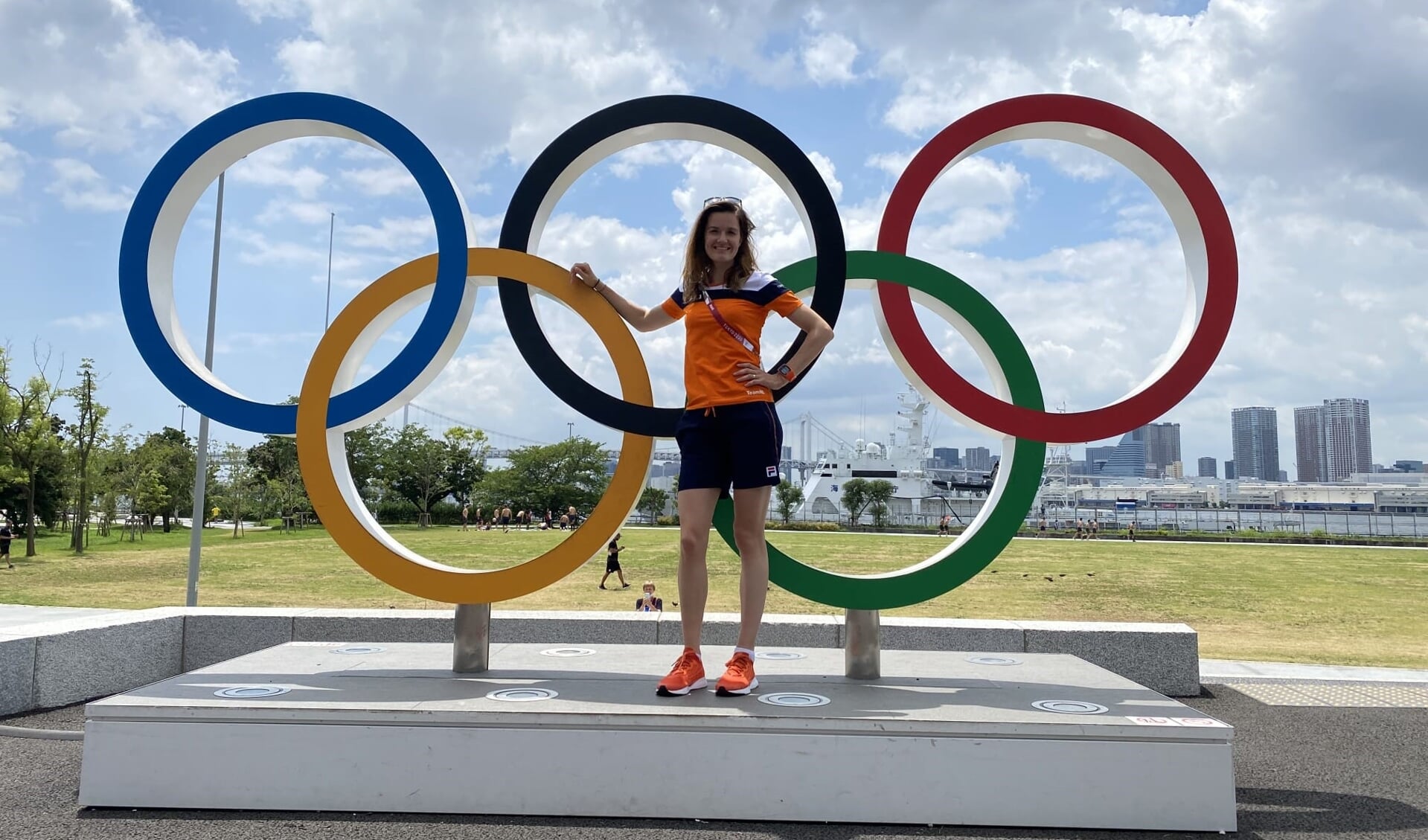 Marathonloper Jill Holterman deed mee aan de marathon bij de Olympische Spelen in Tokyo.