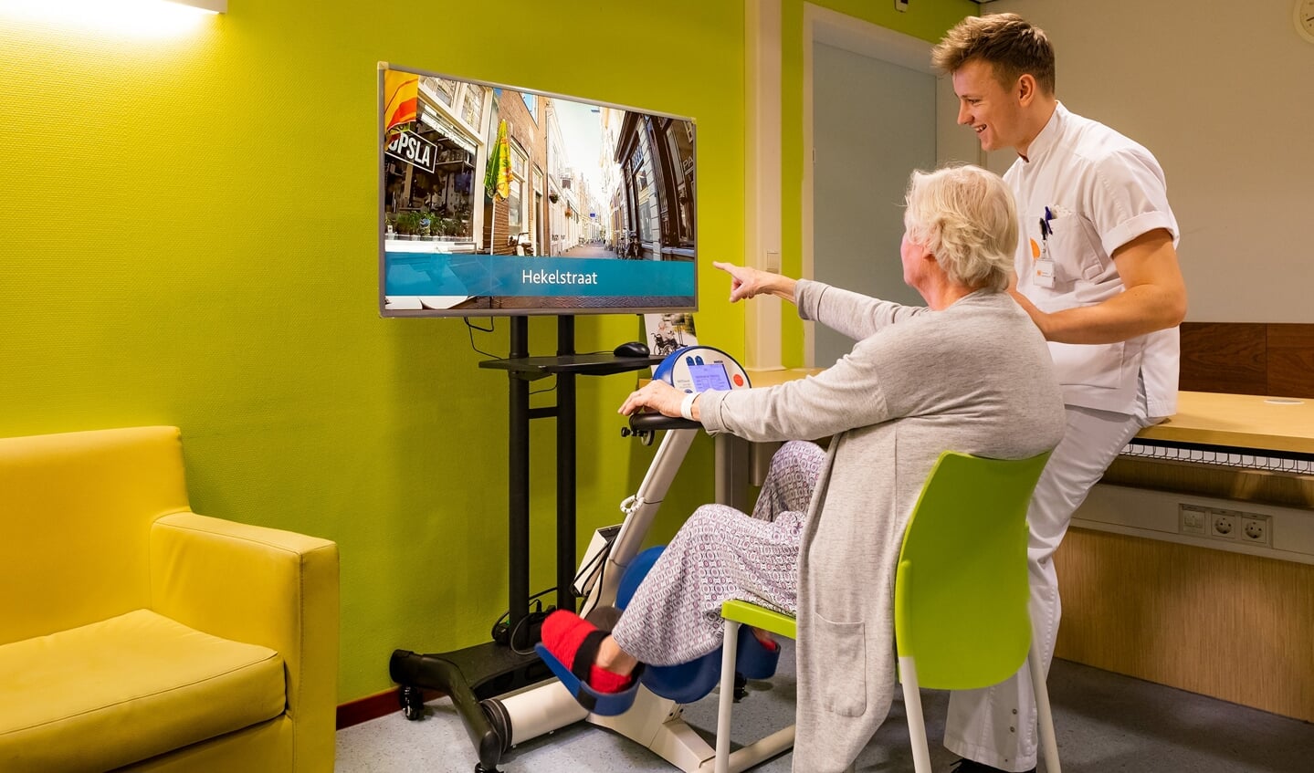 Virtuele fietstochten brengen patiënten enthousiast in beweging. 