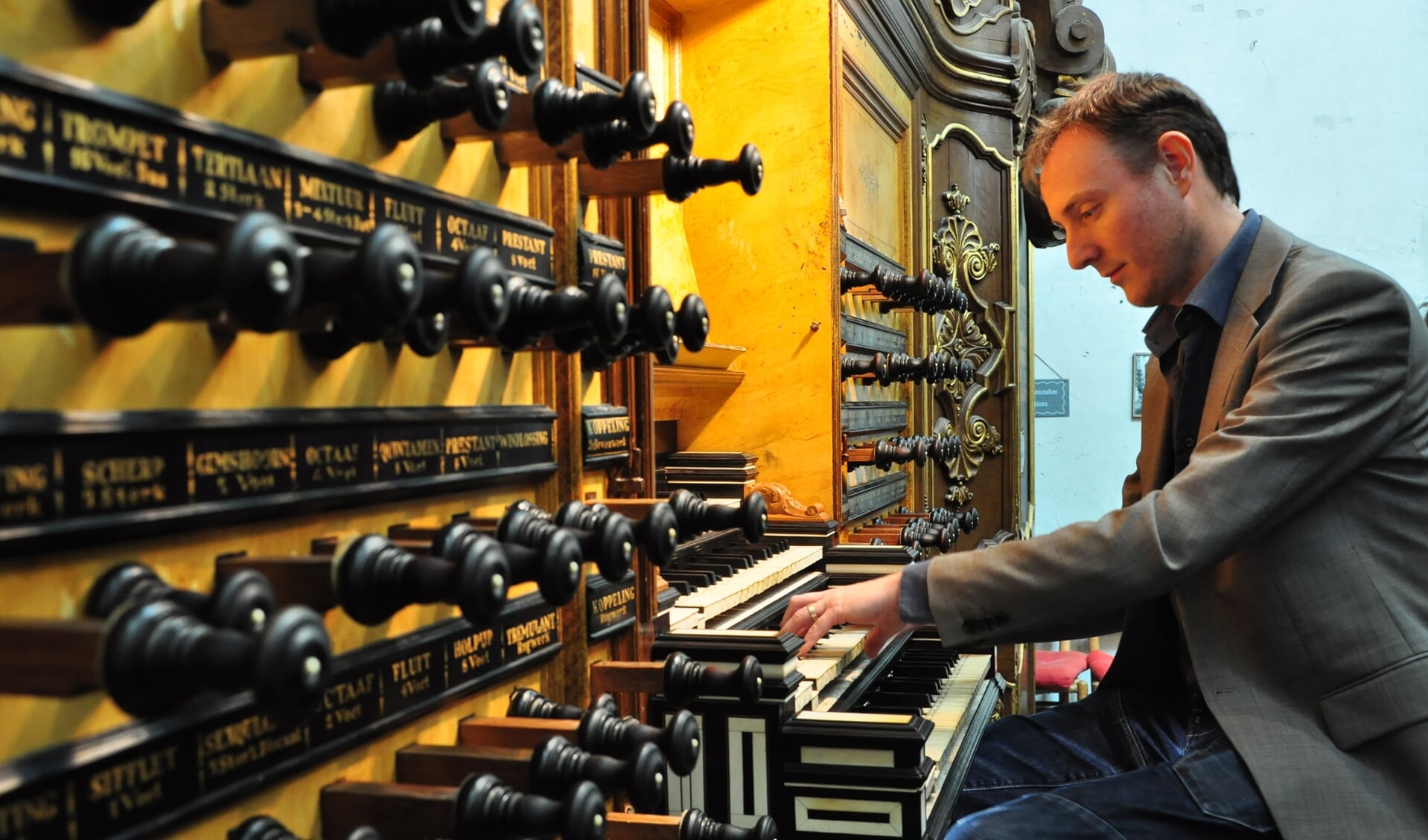 Organist Gerwin van der Plaats, virtuoos op orgel en fenomenaal improvisator.