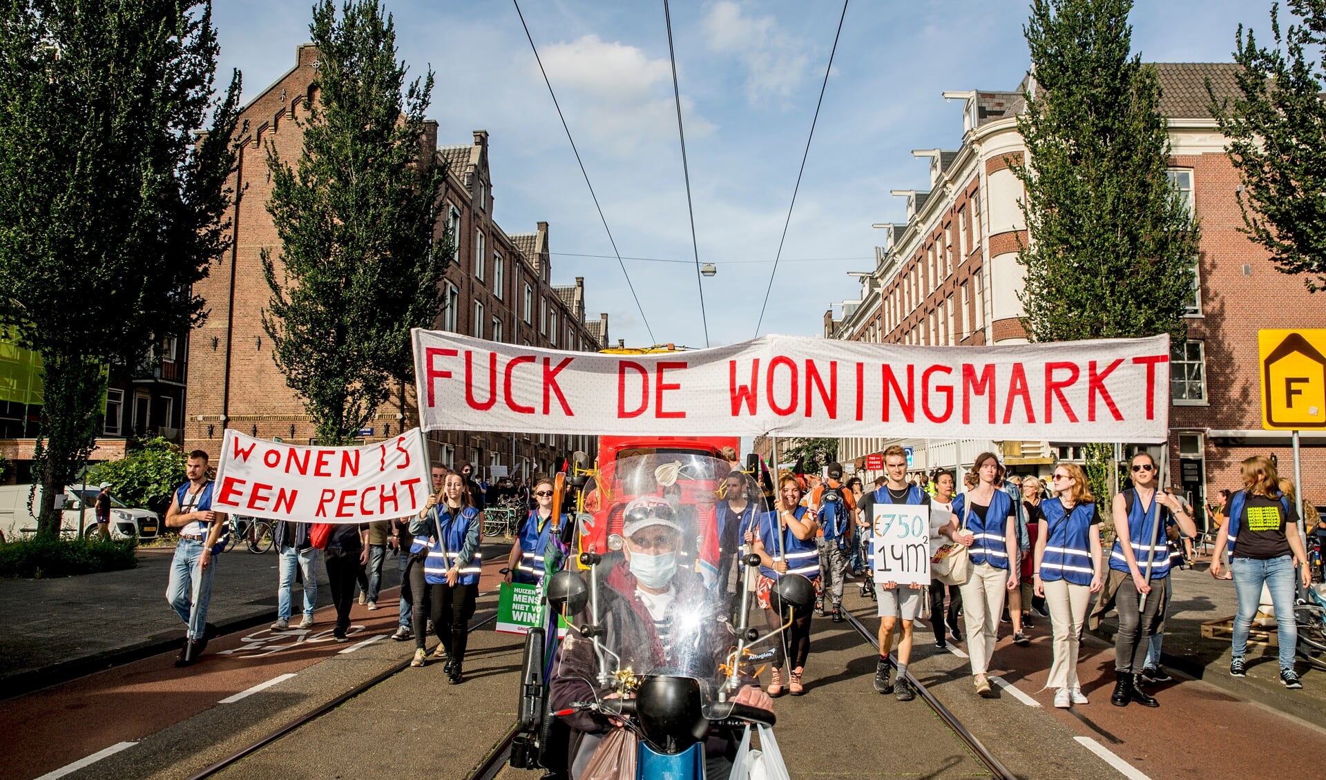 Het woonprotest in Amsterdam.