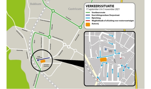 <p>Kaartje met de voorkeursroute en de monitoringspunten.</p>