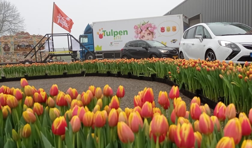 Selfies konden bij de tulpentuin gemaakt worden