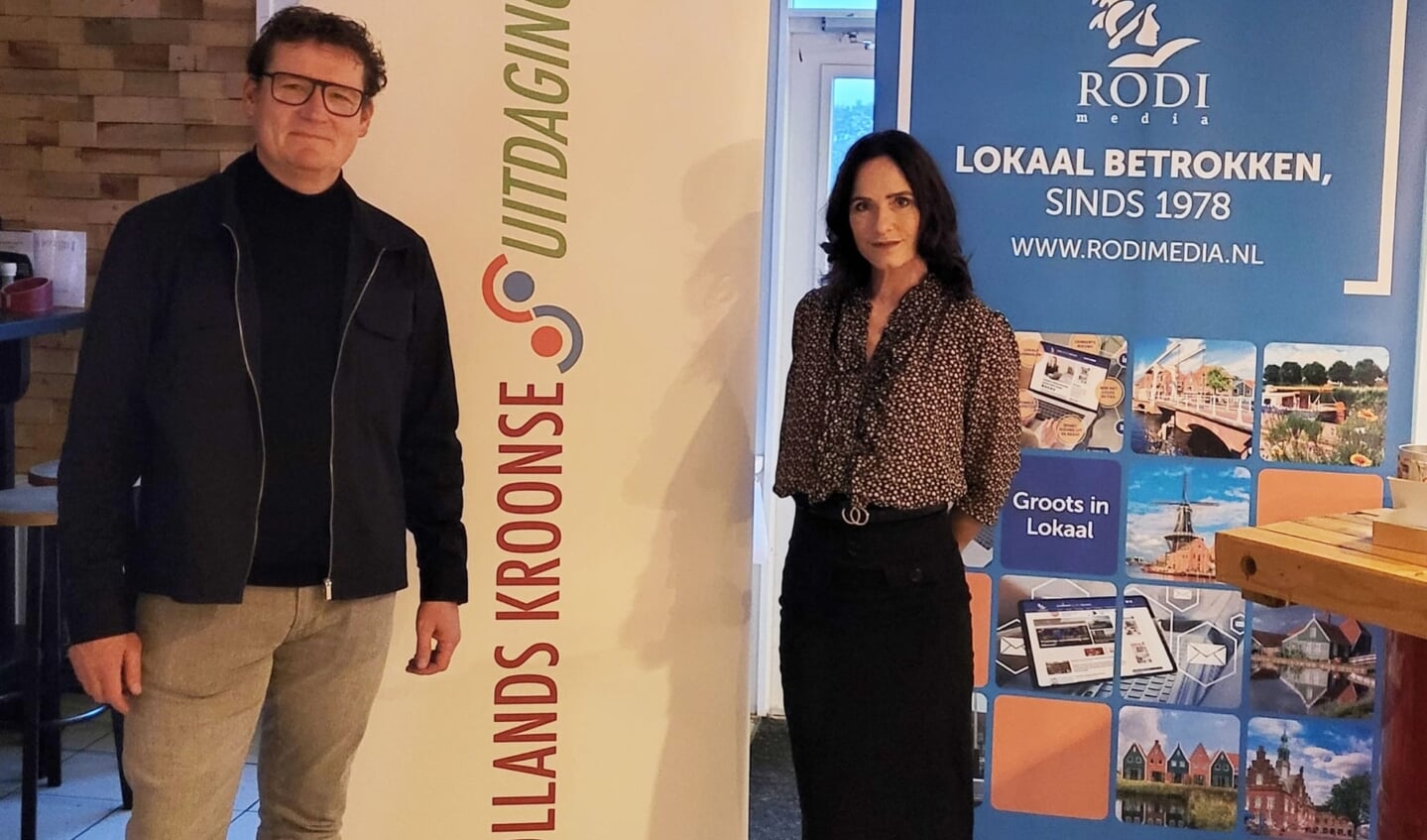 Edwin Wittink (Holland Kroonse Uitdaging) en Sandra Ooms (Redacteur Nieuwsblad Hollands Kroon - Rodi Media)