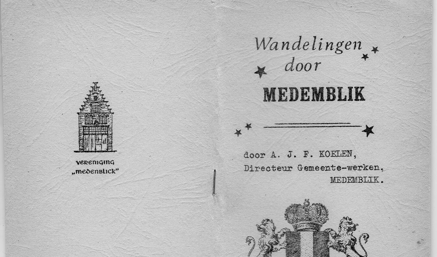 Omslag van het boekje Wandelingen door Medemblik (1964)