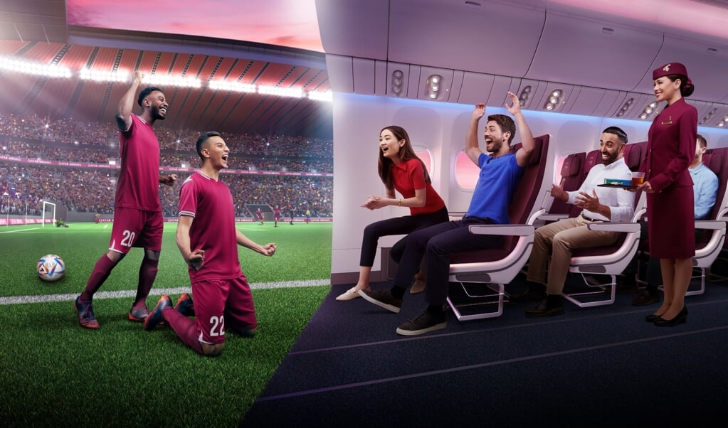 Via Qatar Airways maakte Qatar promotie voor het WK buiten de landsgrenzen. 