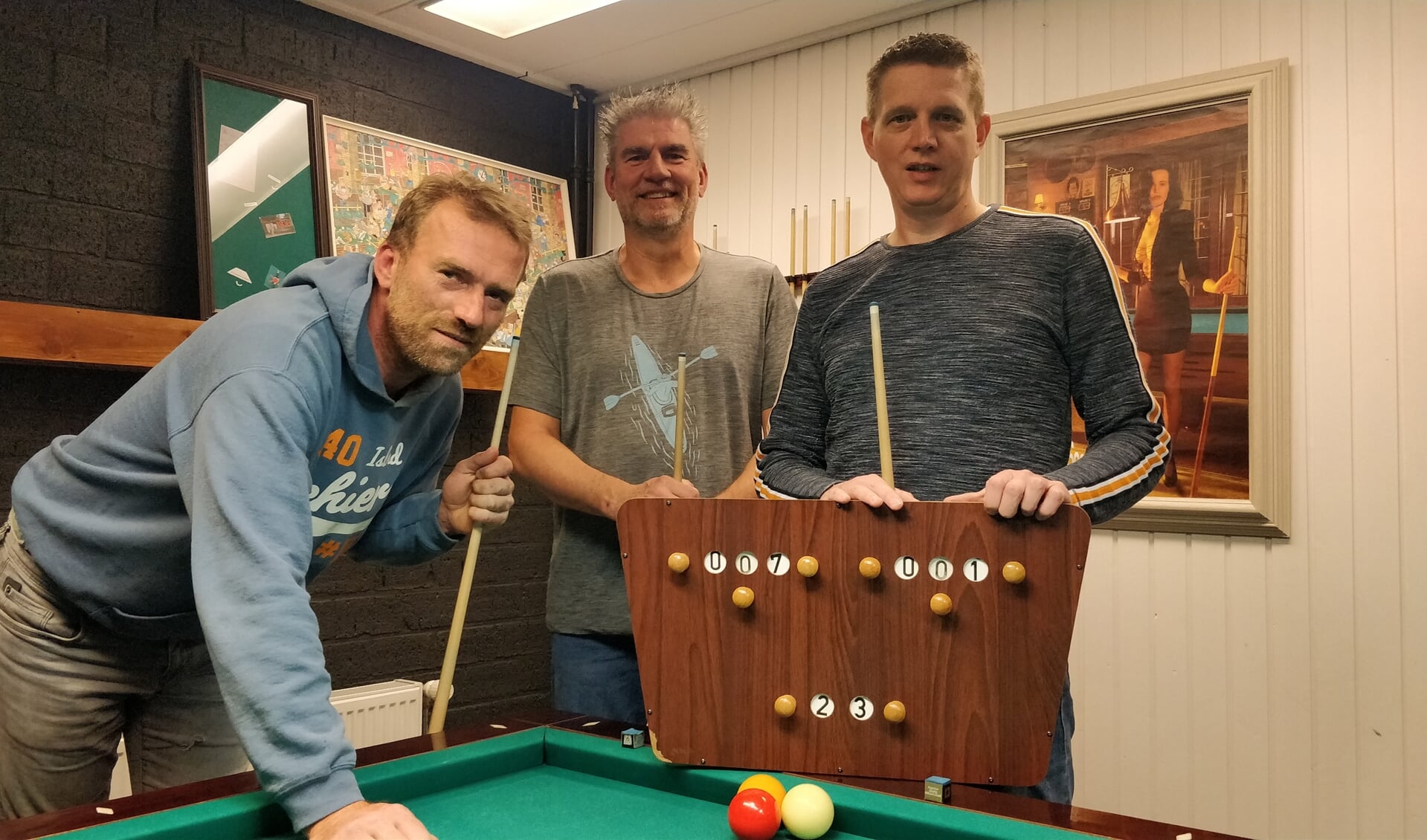 Marco de Gier, Mike Valk en René Mul organiseren het Open Langedijker kampioenschap driebanden.