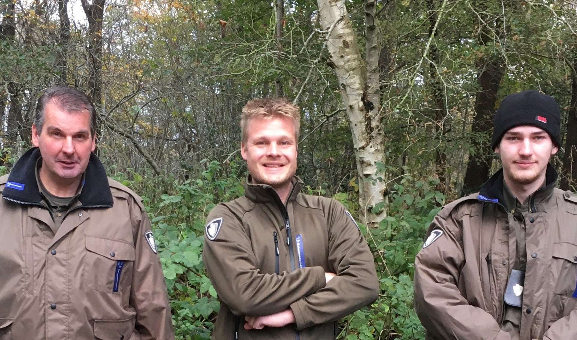 De nieuwe BOA boswachters: Roy, Nick en Jur.